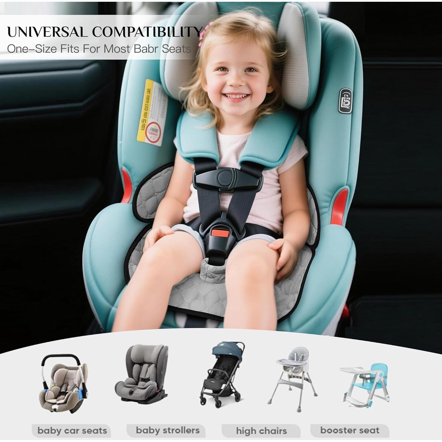 Protector de Asiento de Auto MOMSYLA - Paquete de 2 Gris Impermeable
