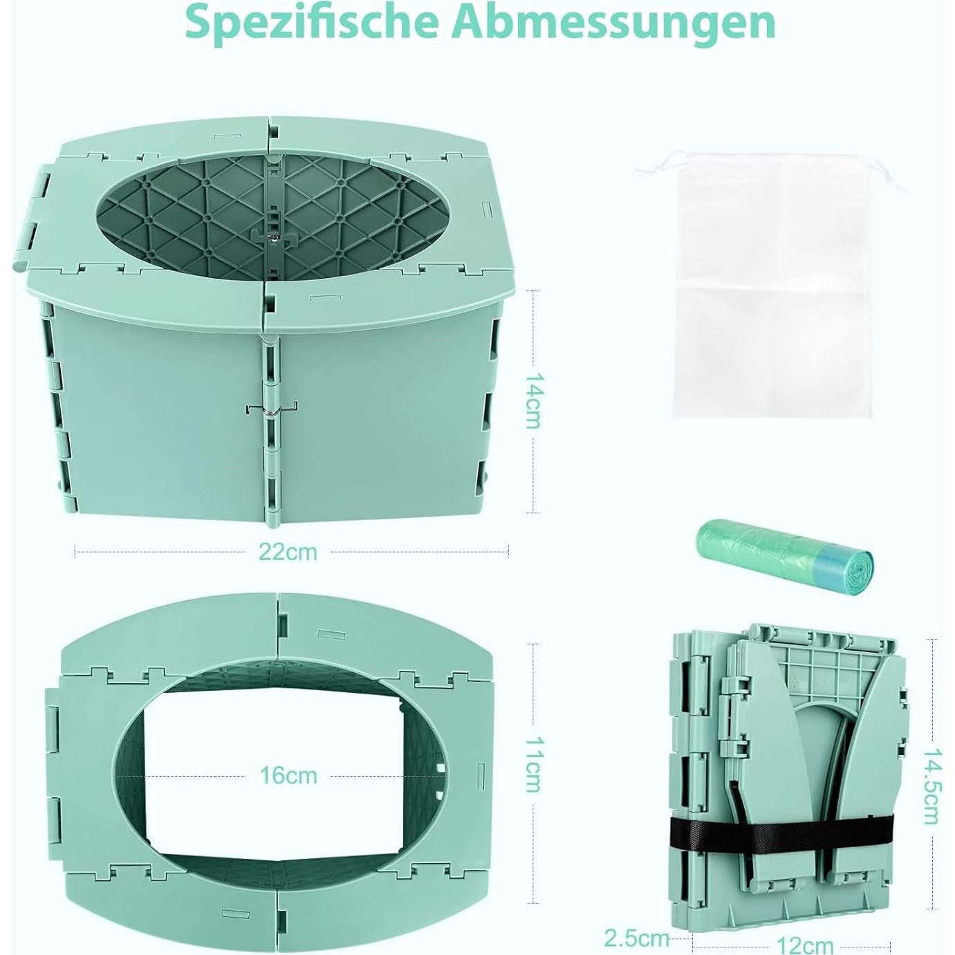 Orinal de Viaje Plegable para Niños Pequeños Verde - Portátil