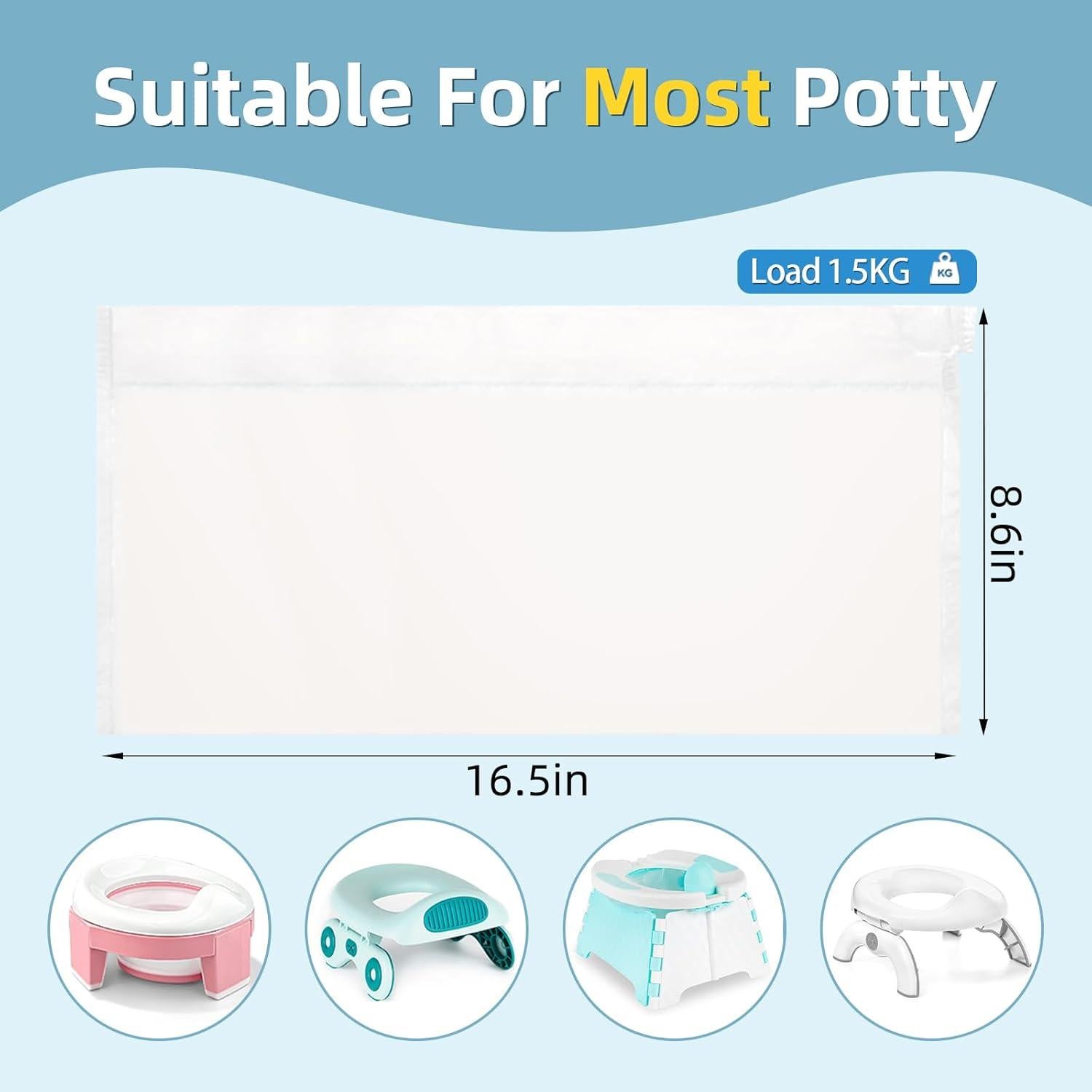 Bolsas Desechables para Inodoro MCGMITT 120 PCS a Prueba de Fugas