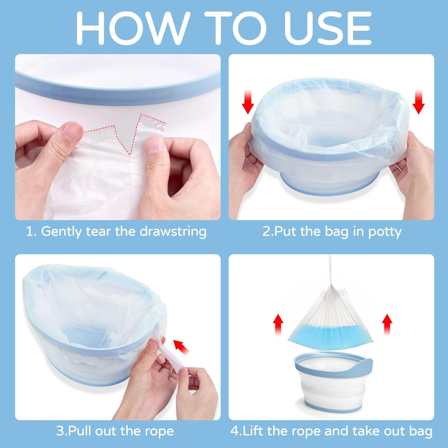 Bolsas Desechables para Inodoro MCGMITT 120 PCS a Prueba de Fugas