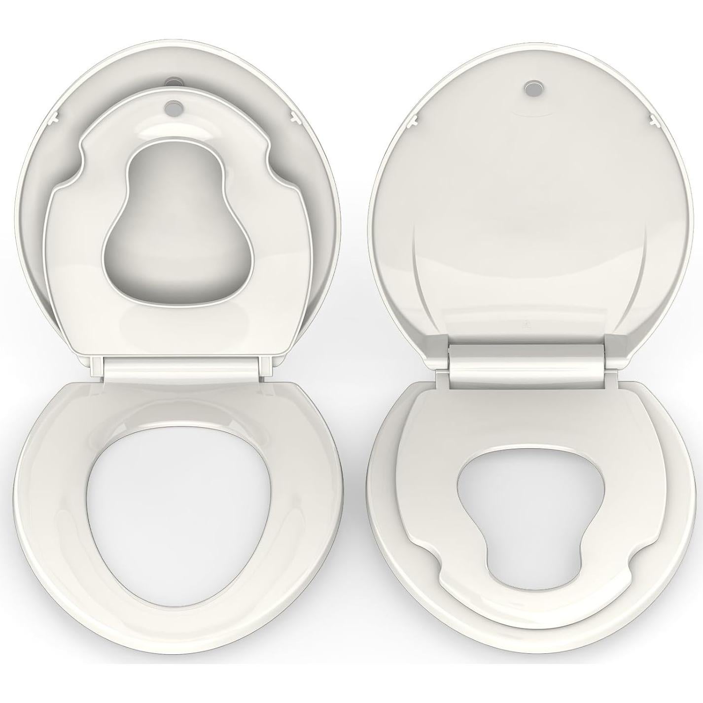 Asiento de Inodoro Alargado GAOMON con Asiento para Niños Color Galleta