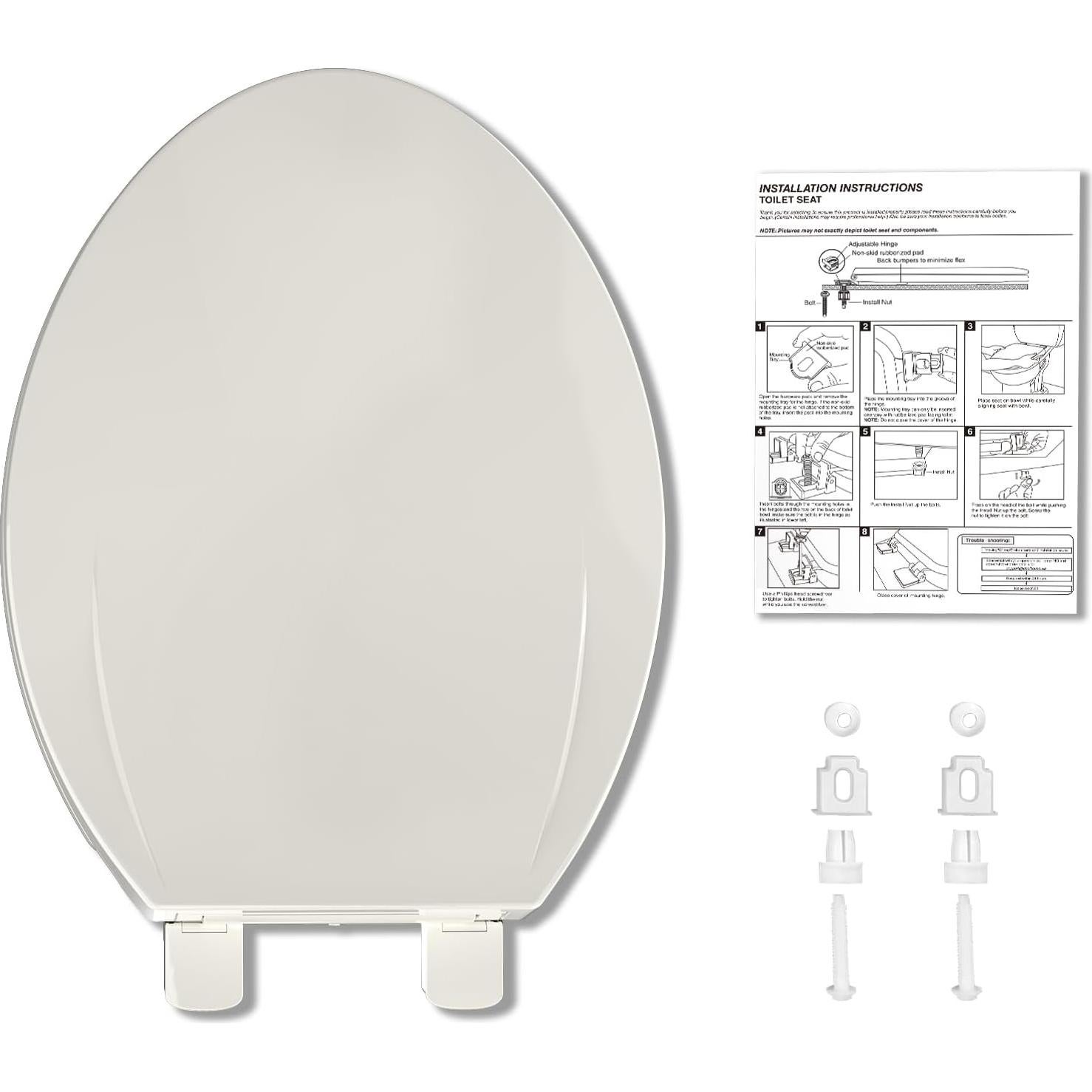 Asiento de Inodoro Alargado GAOMON con Asiento para Niños Color Galleta