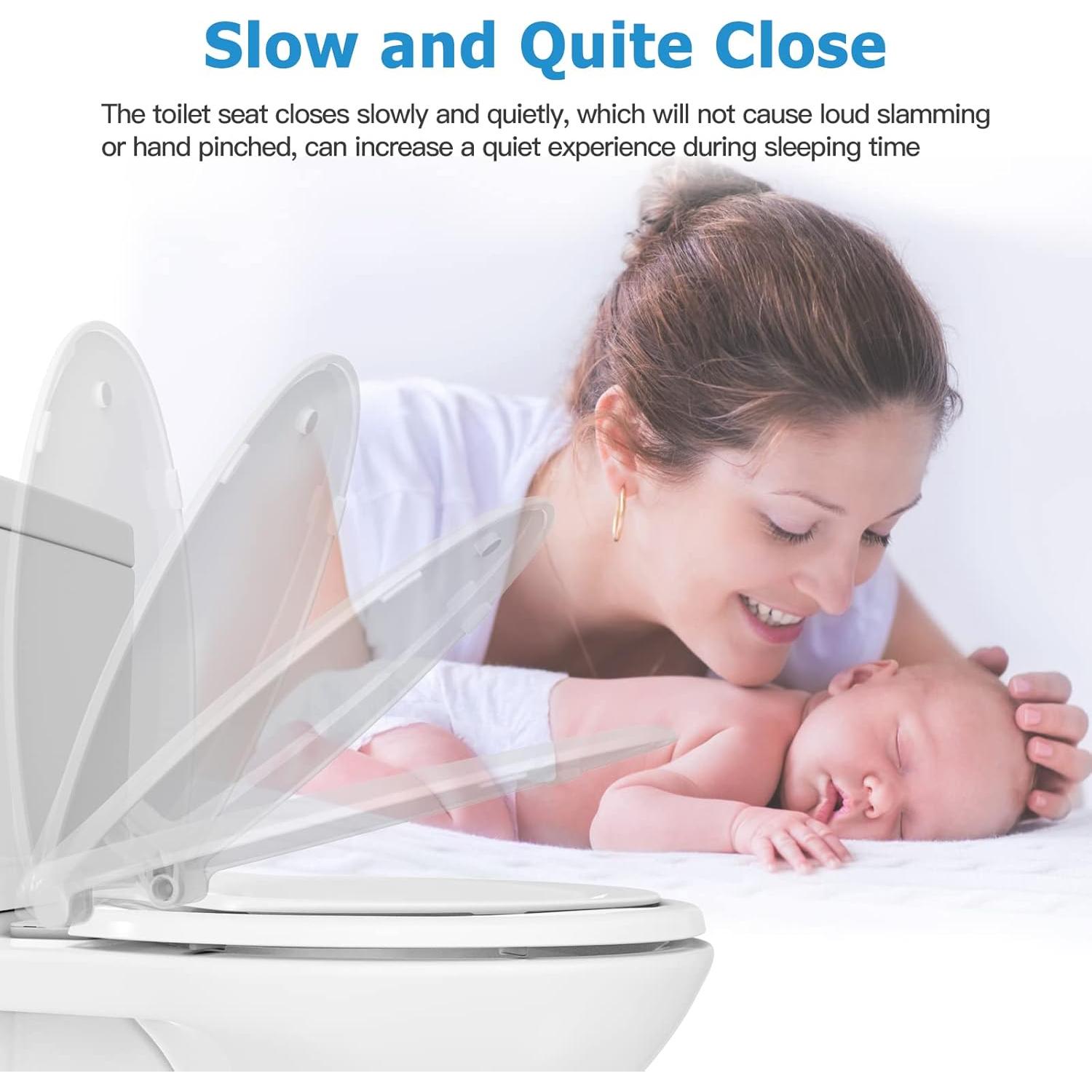 Asiento de Inodoro Alargado GAOMON con Asiento para Niños