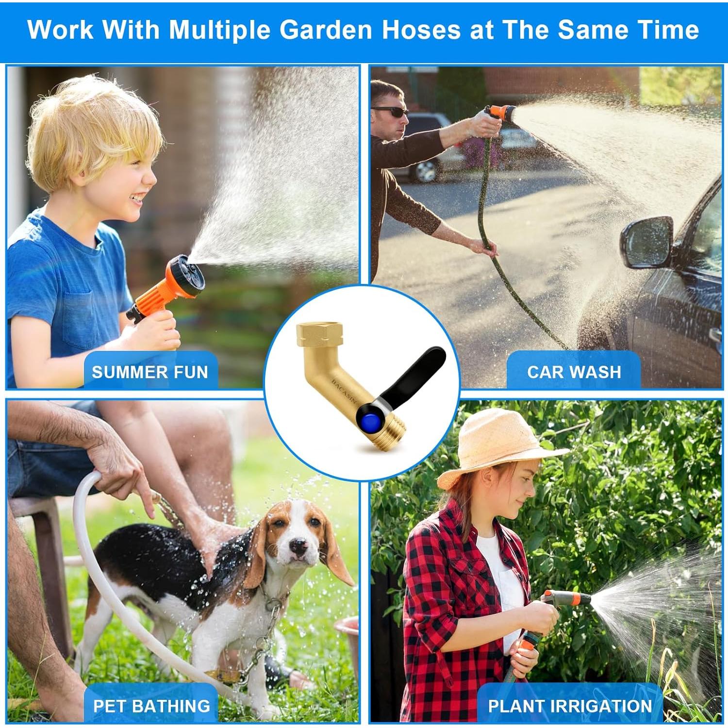 Válvula de Cierre de Jardín BACASIN 135° Latón Acero Inoxidable