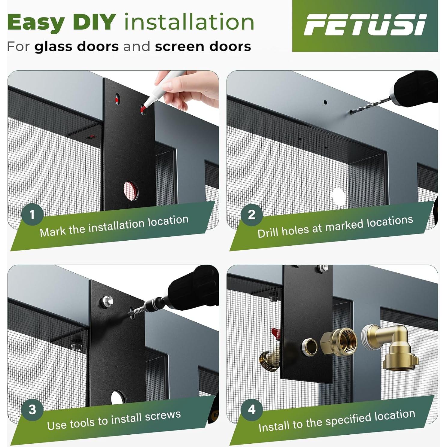 Kit Grifo de Agua FETUSI SGLJ, Latón Negro, Instalación Fácil