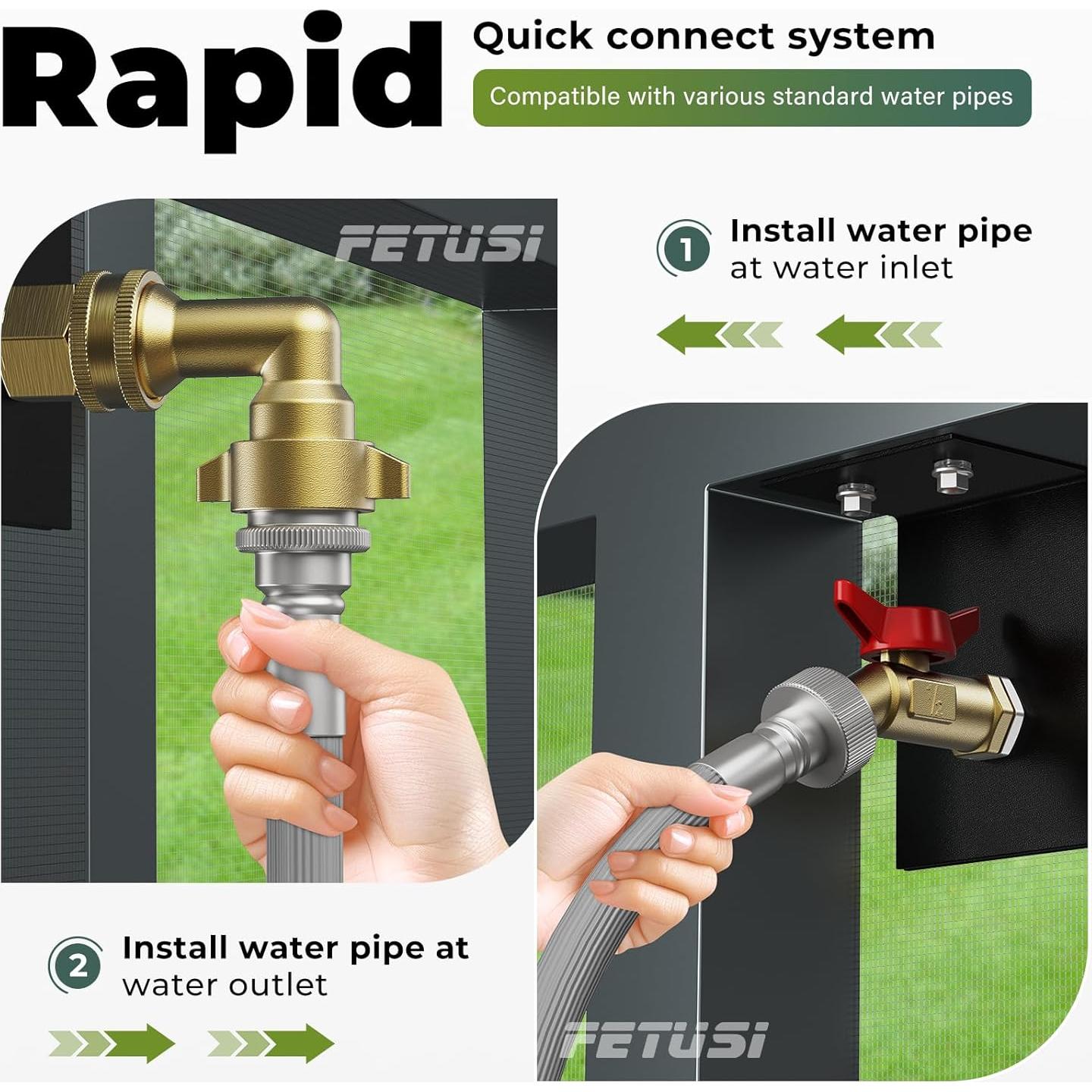 Kit Grifo de Agua FETUSI SGLJ, Latón Negro, Instalación Fácil