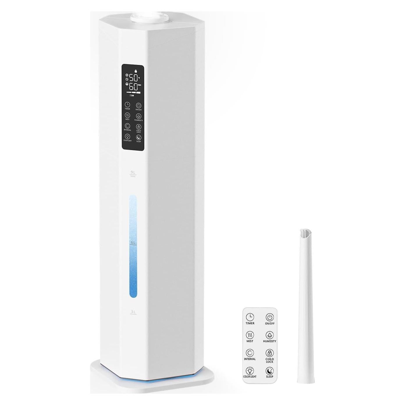 Humidificador GloryAir 9L Ultrasonido para Habitaciones Grandes
