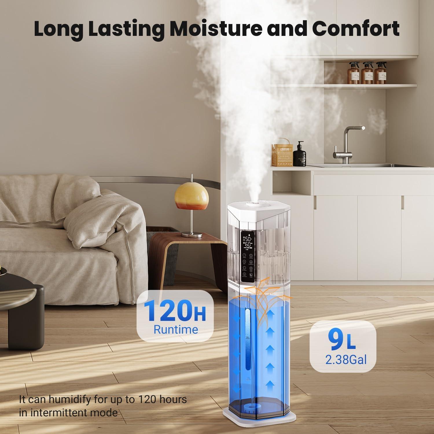Humidificador GloryAir 9L Ultrasonido para Habitaciones Grandes