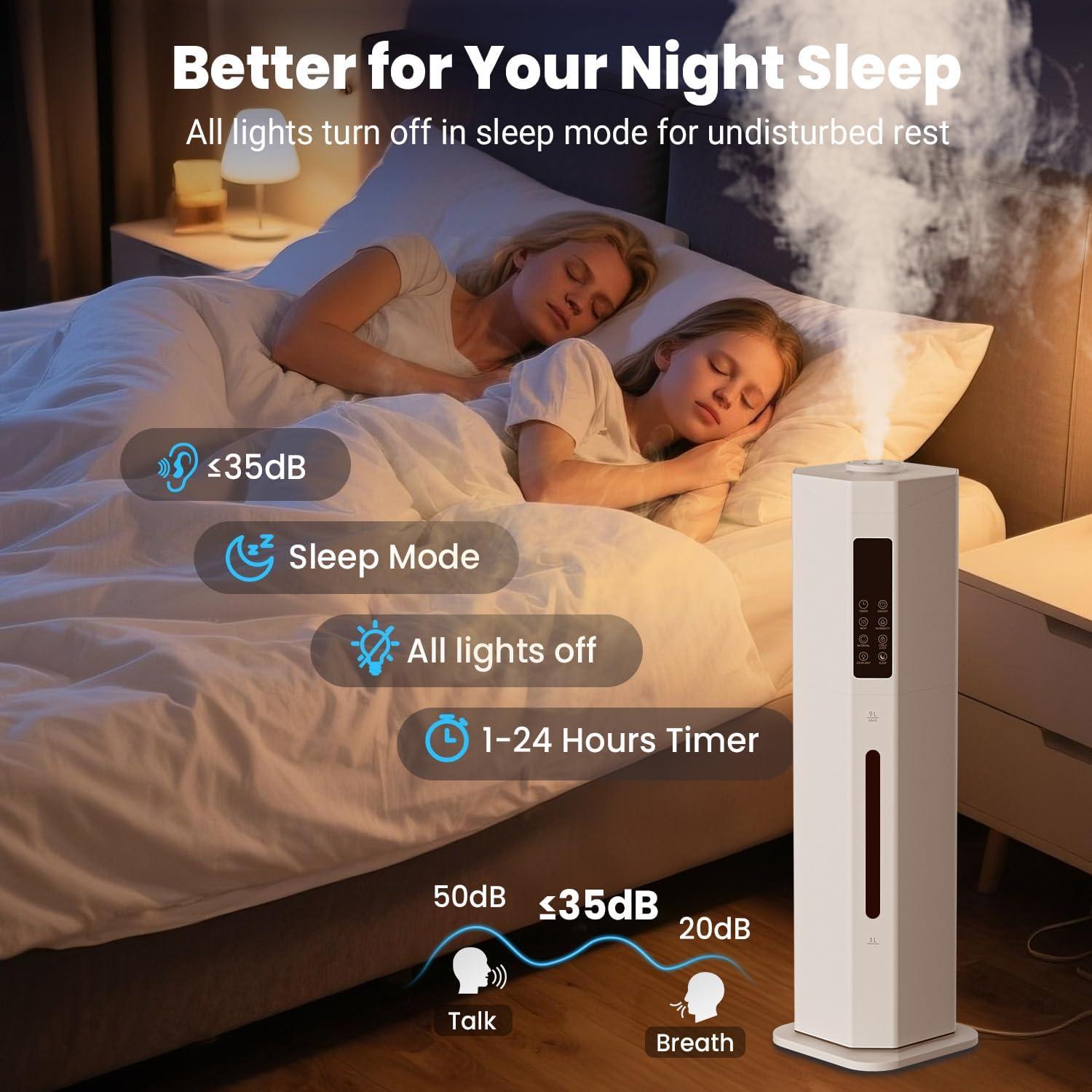 Humidificador GloryAir 9L Ultrasonido para Habitaciones Grandes