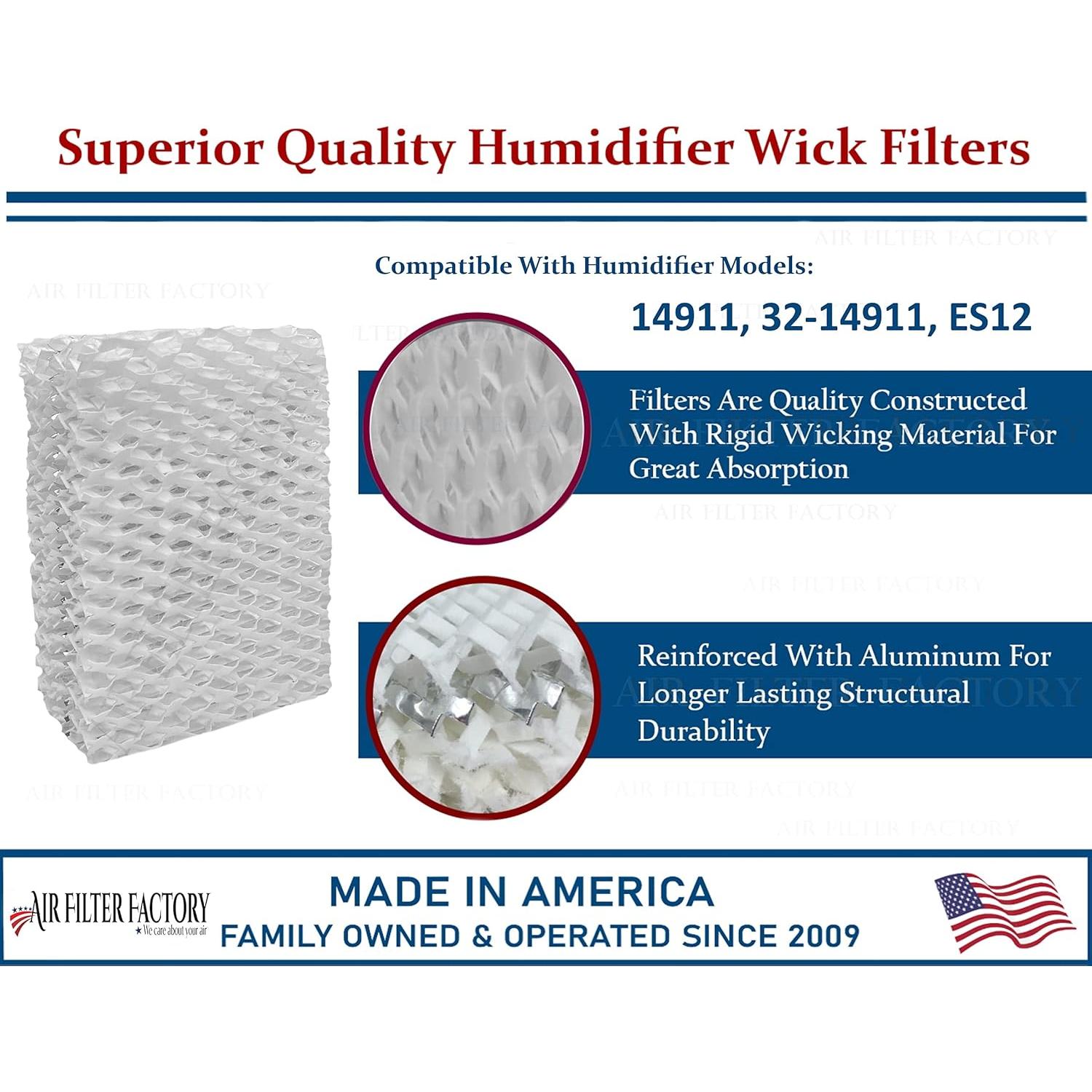 Filtro de Mecha Air Filter Factory 32-14911 para Humidificador - Paquete de 4