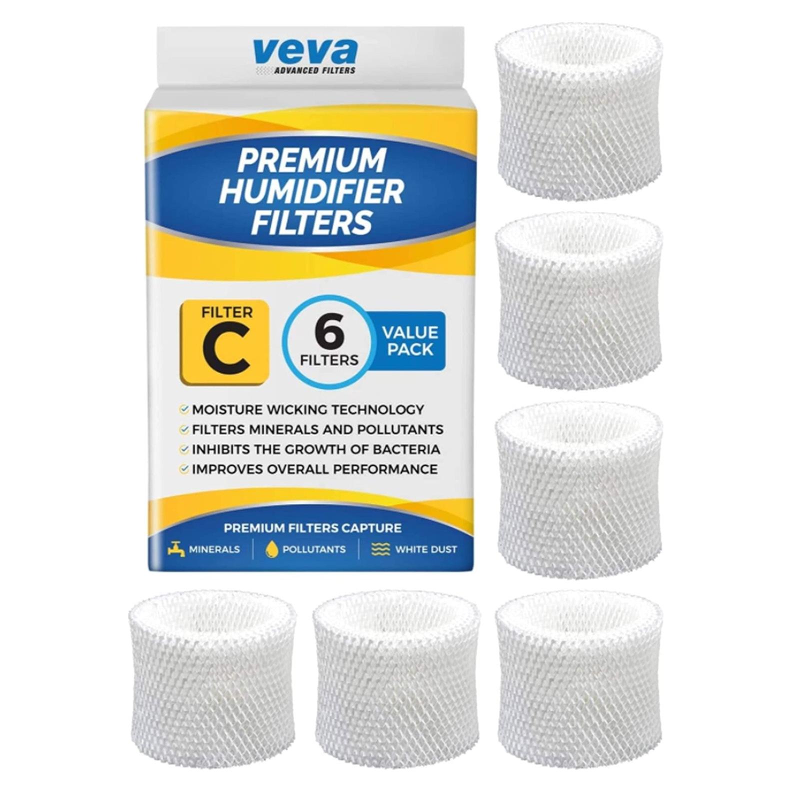 Filtros de Humidificador VEVA Premium - Paquete de 6 Reemplazos
