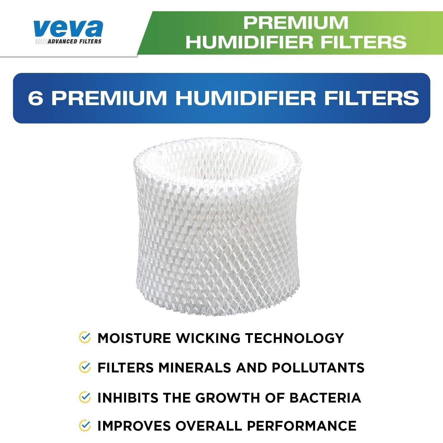 Filtros de Humidificador VEVA Premium - Paquete de 6 Reemplazos