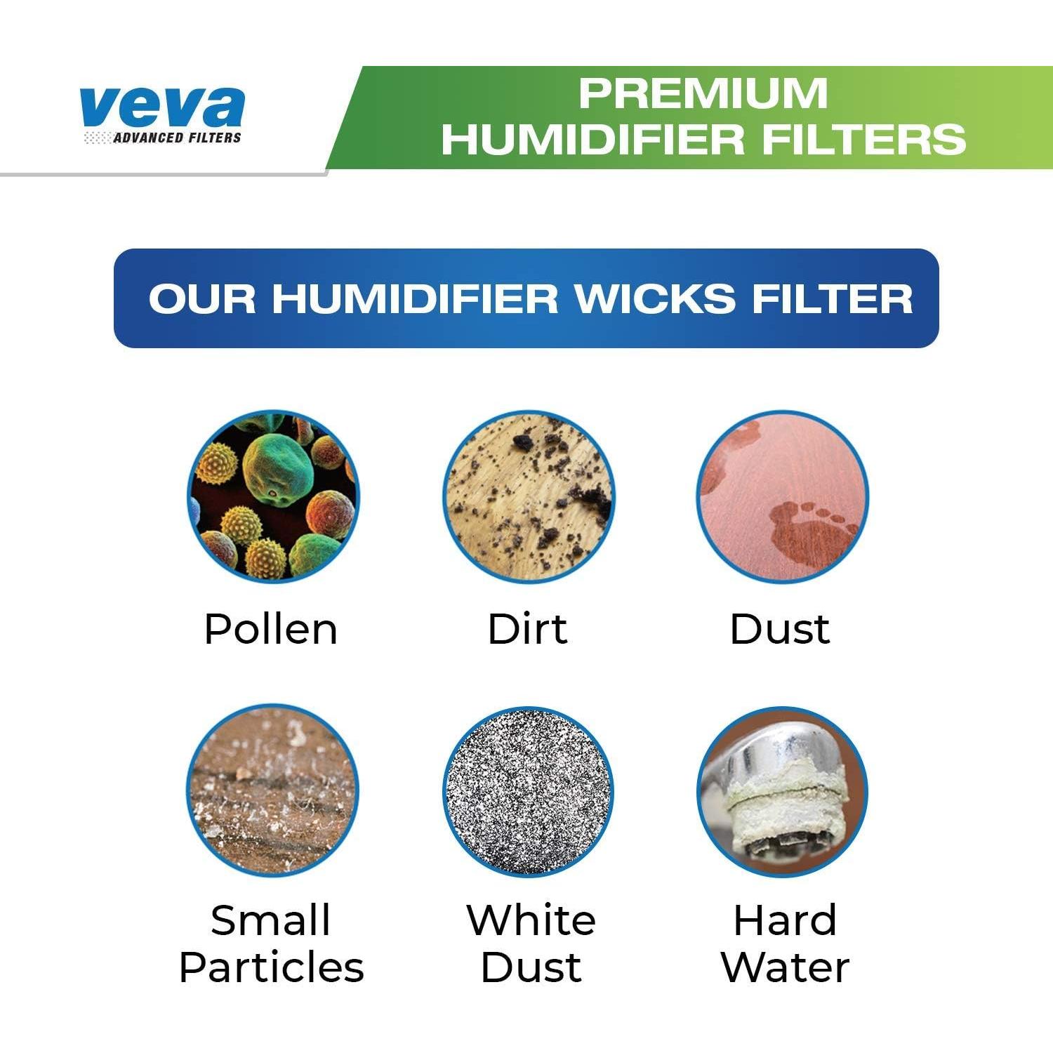 Filtros de Humidificador VEVA Premium - Paquete de 6 Reemplazos