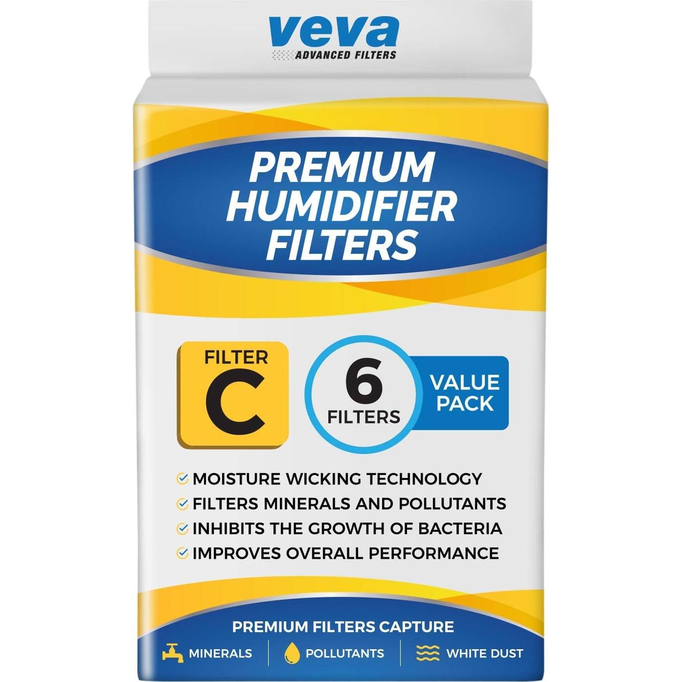 Filtros de Humidificador VEVA Premium - Paquete de 6 Reemplazos