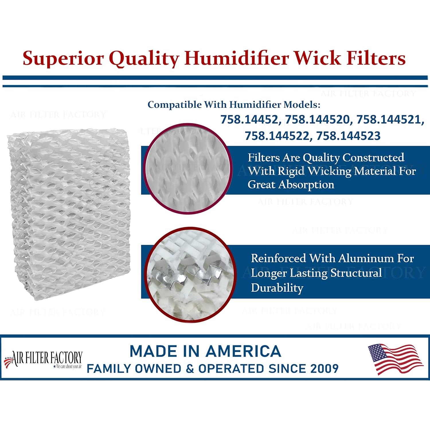 Filtro de Mecha para Humidificador Kenmore 758.14452 - Paquete de 4