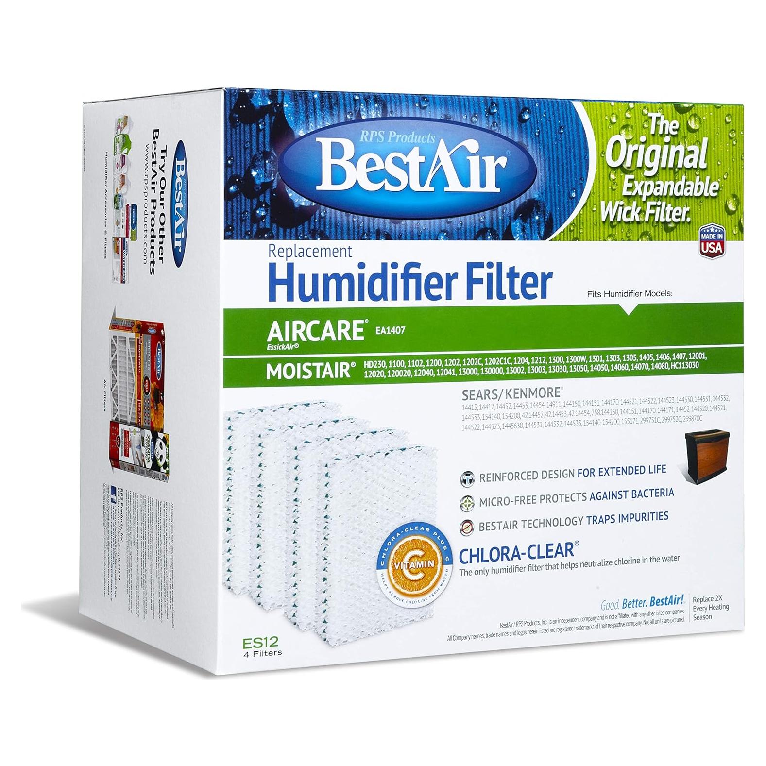 Filtro de Papel BestAir ES12-2 para Humidificador - Paquete de 4