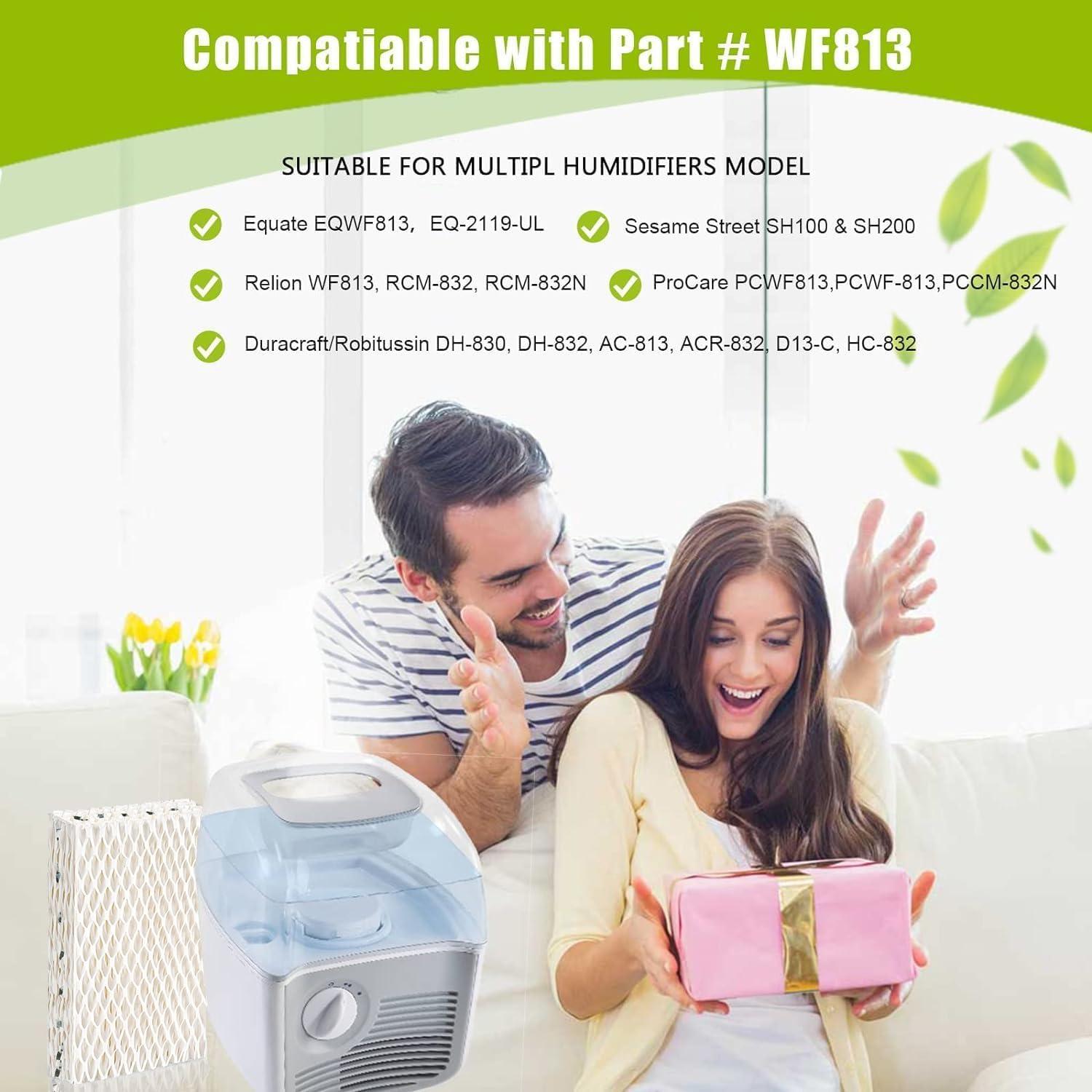 Paquete de 4 filtros de humidificador WXFANA WF813 compatibles