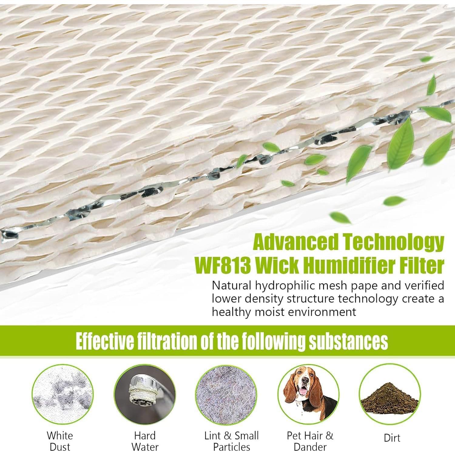 Paquete de 4 filtros de humidificador WXFANA WF813 compatibles