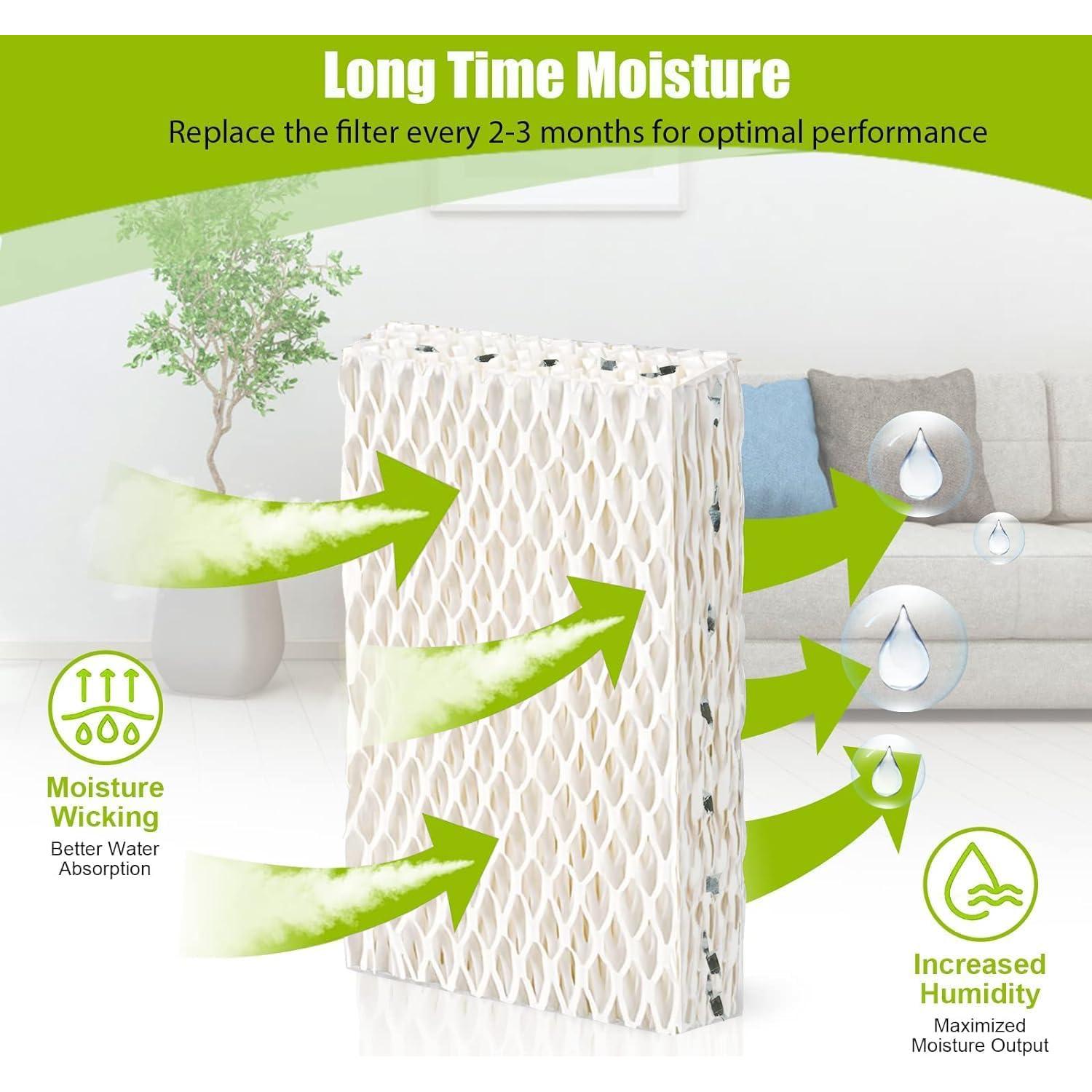 Paquete de 4 filtros de humidificador WXFANA WF813 compatibles