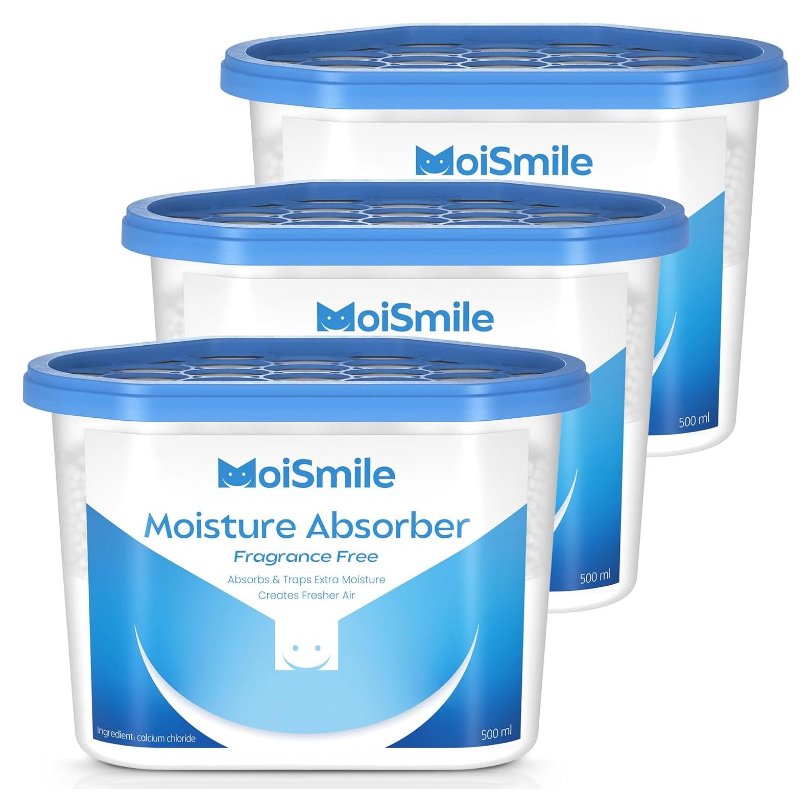 Absorbentes de Humedad Moismile 3 Paquetes 1.45 kg Sin Fragancia