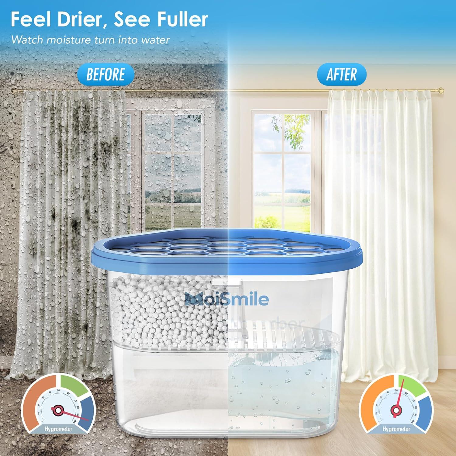 Absorbentes de Humedad Moismile 3 Paquetes 1.45 kg Sin Fragancia