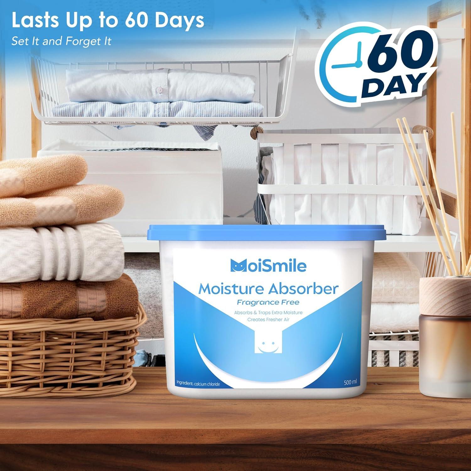 Absorbentes de Humedad Moismile 3 Paquetes 1.45 kg Sin Fragancia