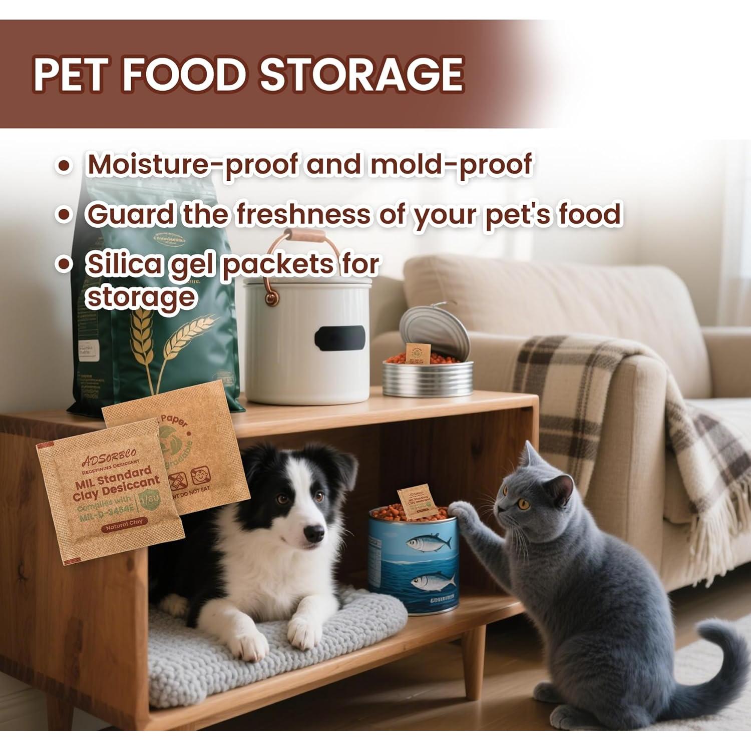 Paquetes Deshidratantes de Arcilla Bentonita ADSorbco 50 Unidades