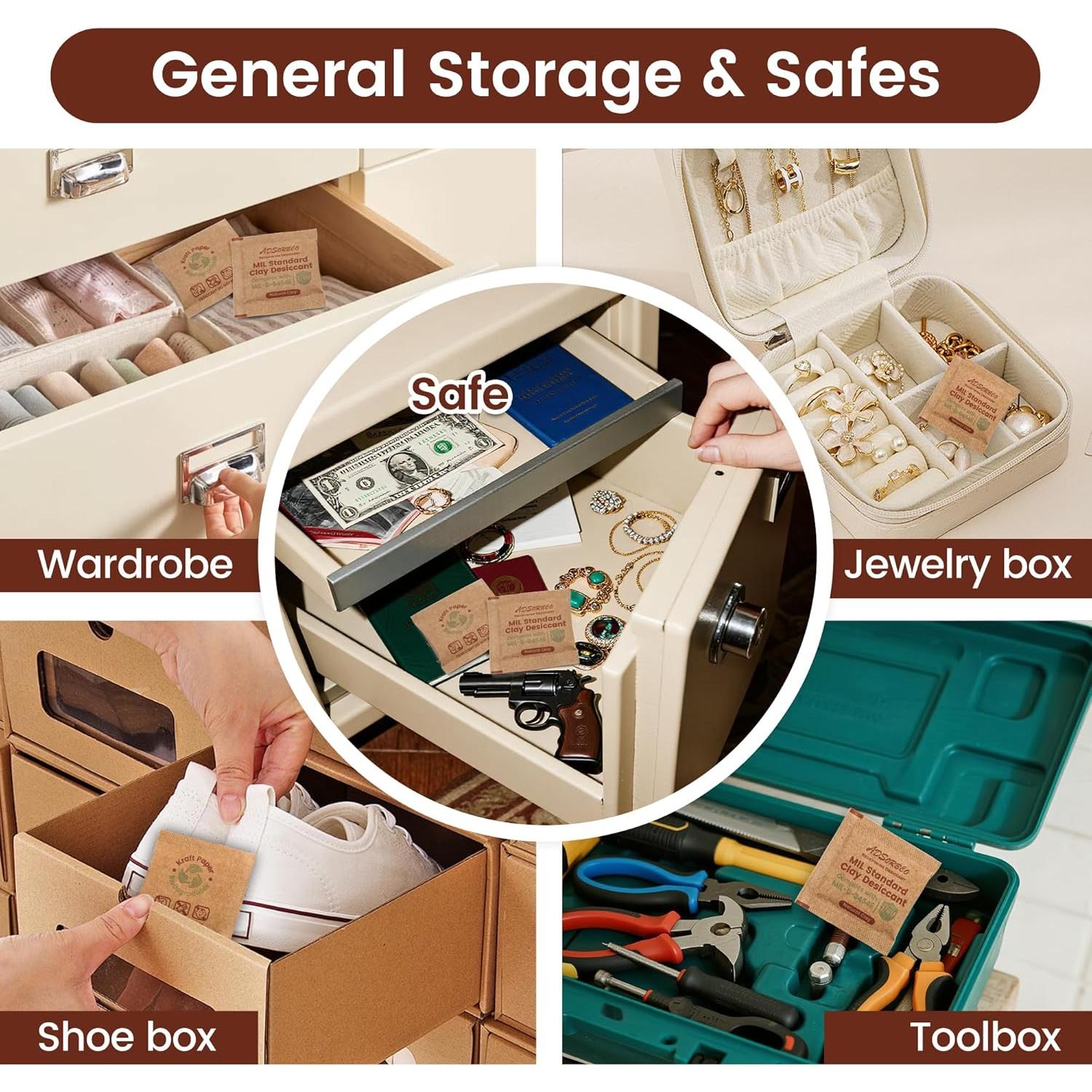 Paquetes Deshidratantes de Arcilla Bentonita ADSorbco 50 Unidades