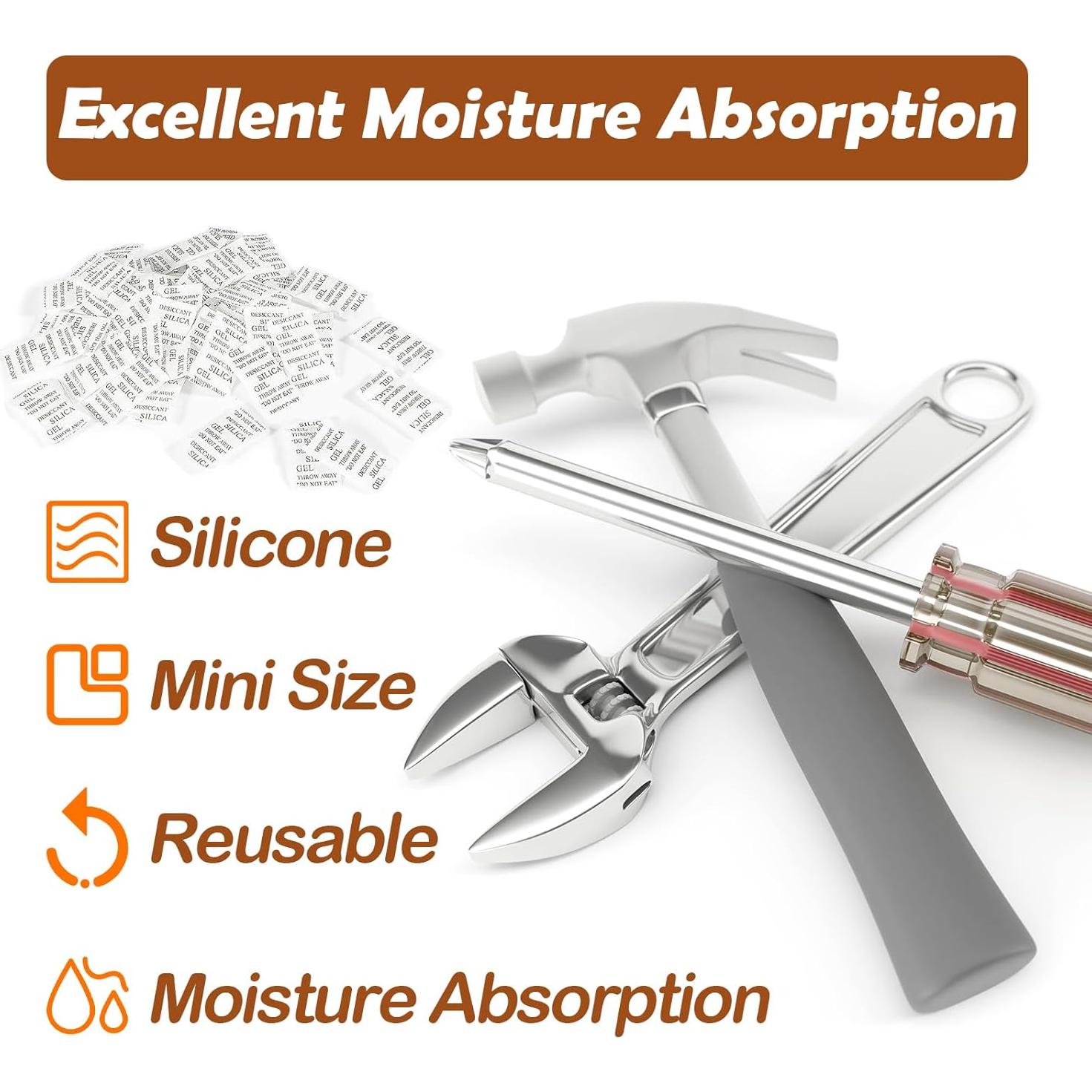 Paquetes de Gel de Sílice 100 PCS 2g Deshidratantes Lagincig