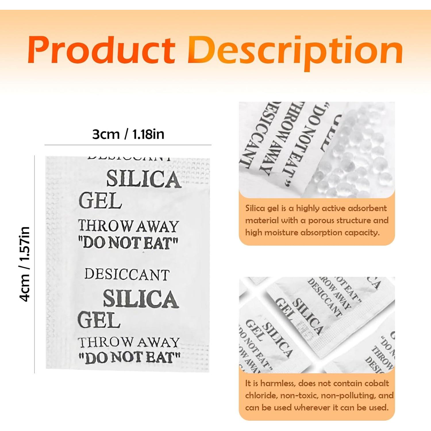 Paquetes de Gel de Sílice 100 PCS 2g Deshidratantes Lagincig