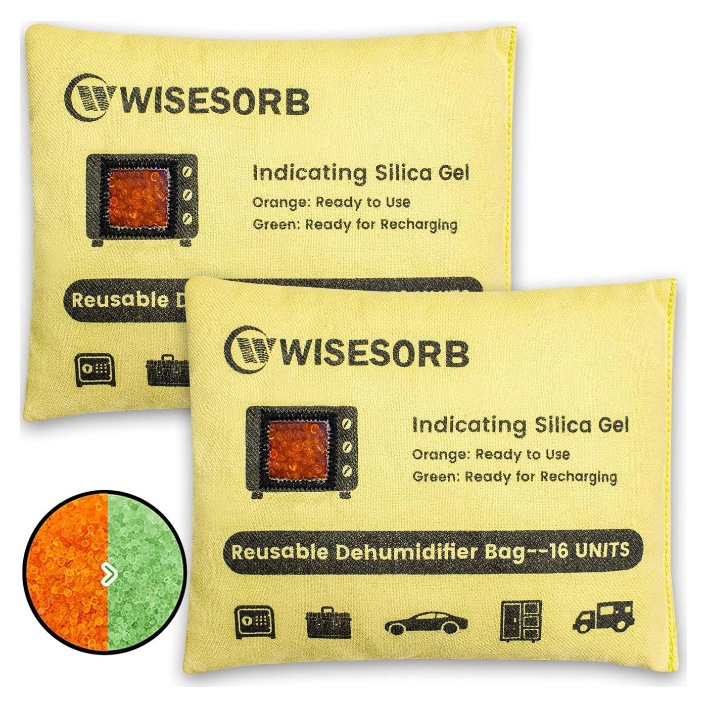 Paquetes de desecante de gel de sílice Wisesorbent 500g - 2 unidades