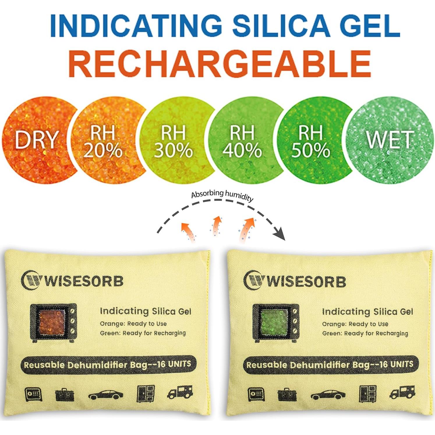 Paquetes de desecante de gel de sílice Wisesorbent 500g - 2 unidades