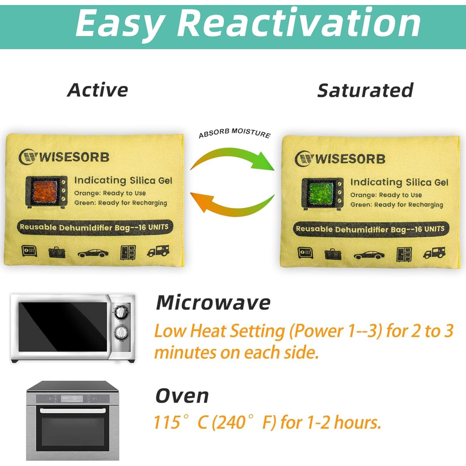 Paquetes de desecante de gel de sílice Wisesorbent 500g - 2 unidades