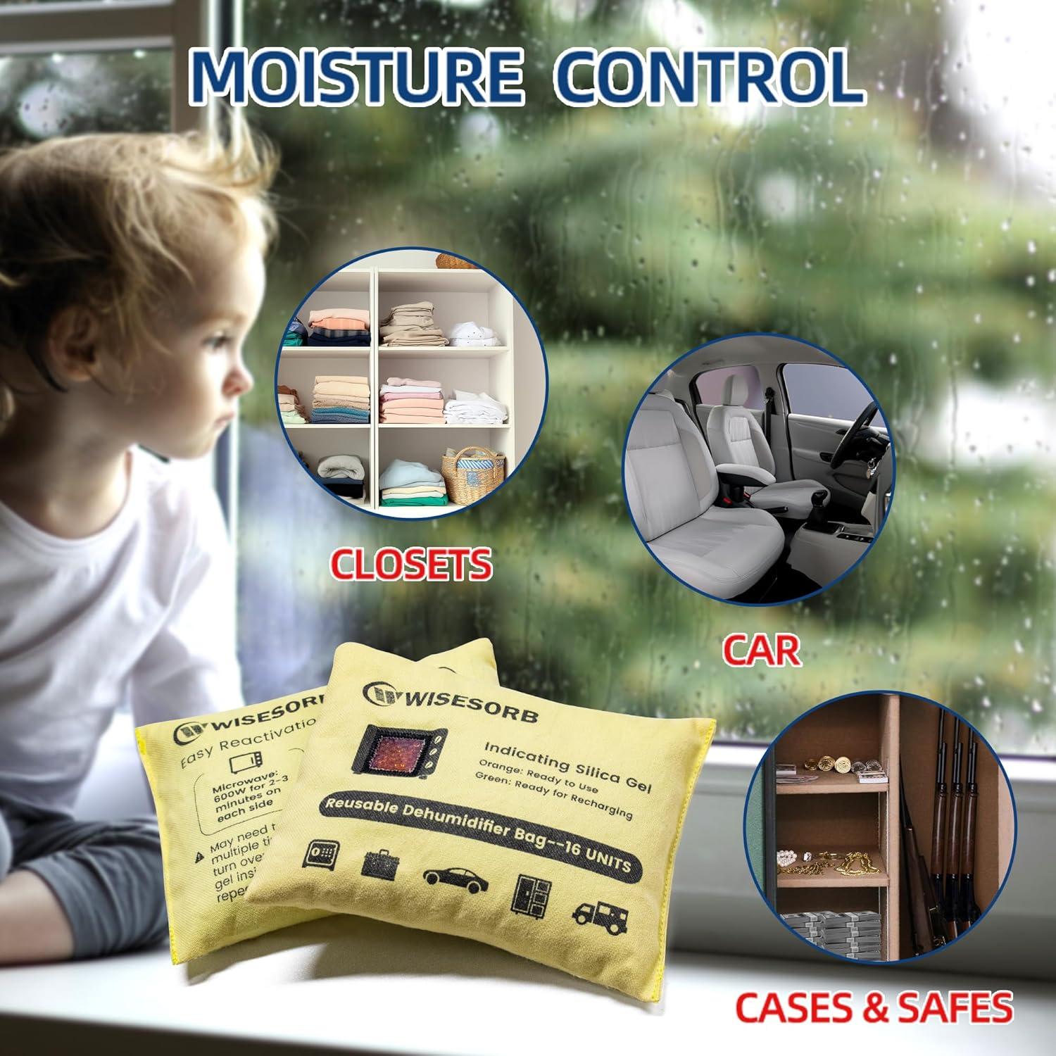 Paquetes de desecante de gel de sílice Wisesorbent 500g - 2 unidades