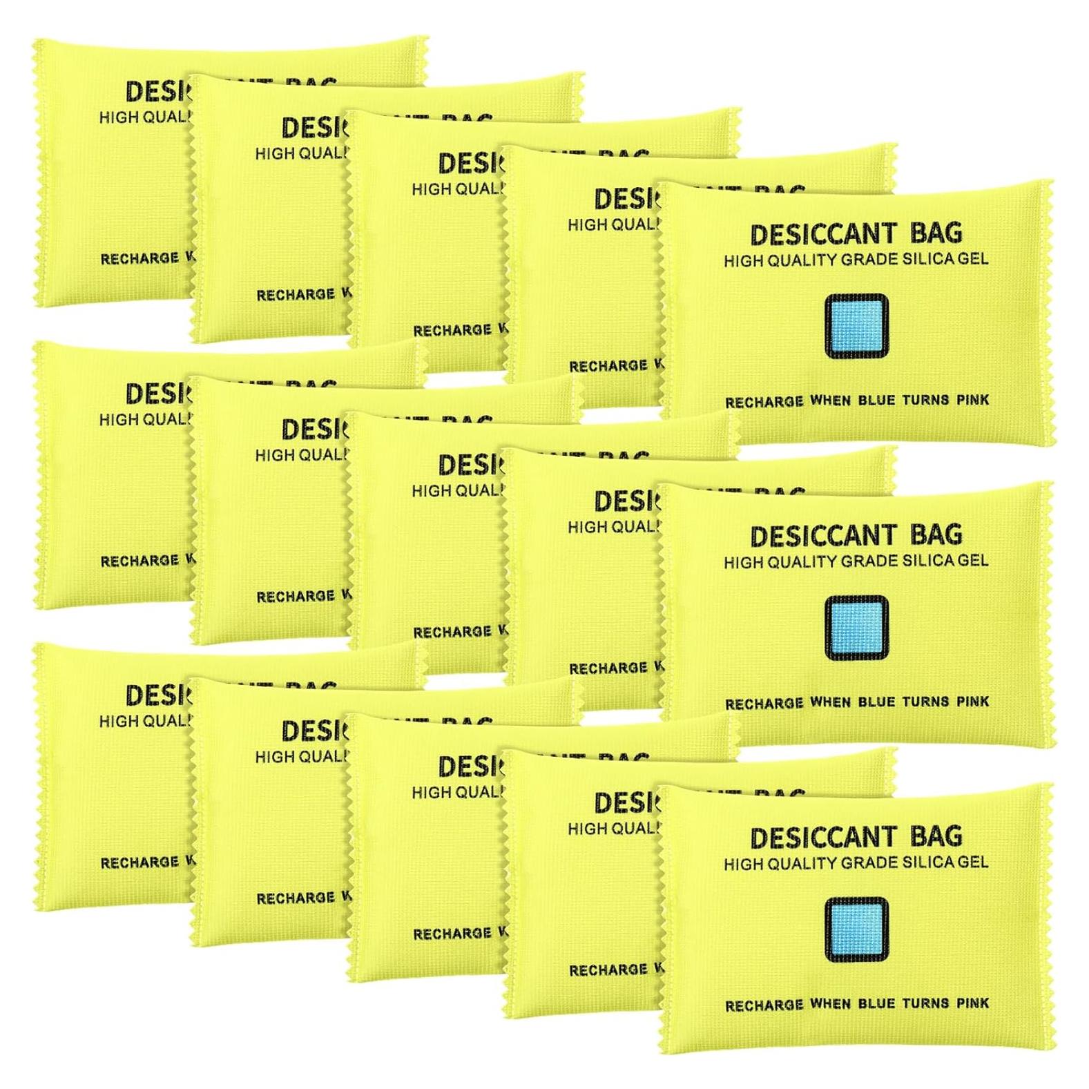 15 Bolsas Deshidratantes Recargables Gel de Sílice 12.7x8.9cm