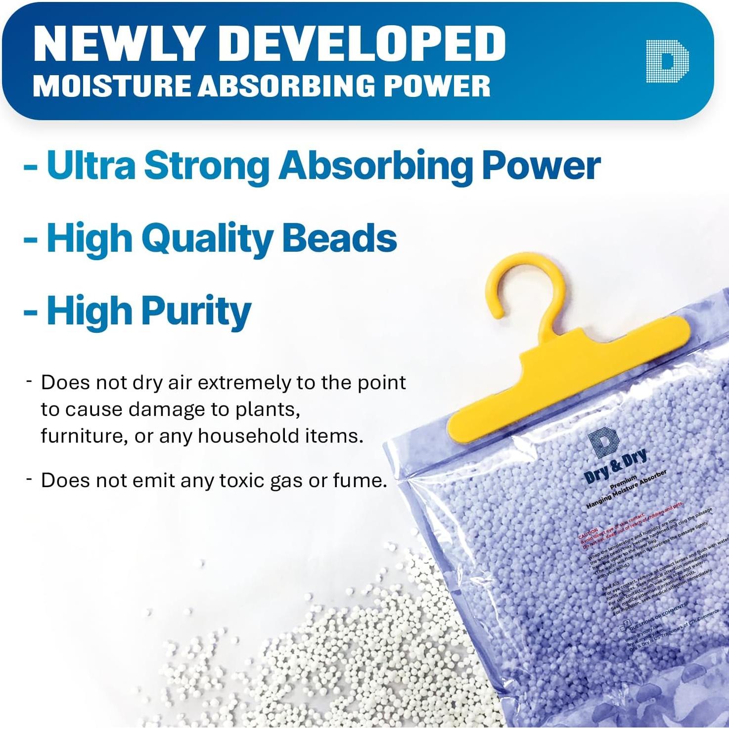 Absorbentes de Humedad Seco & Seco 6 Paquetes 198g para Hogar