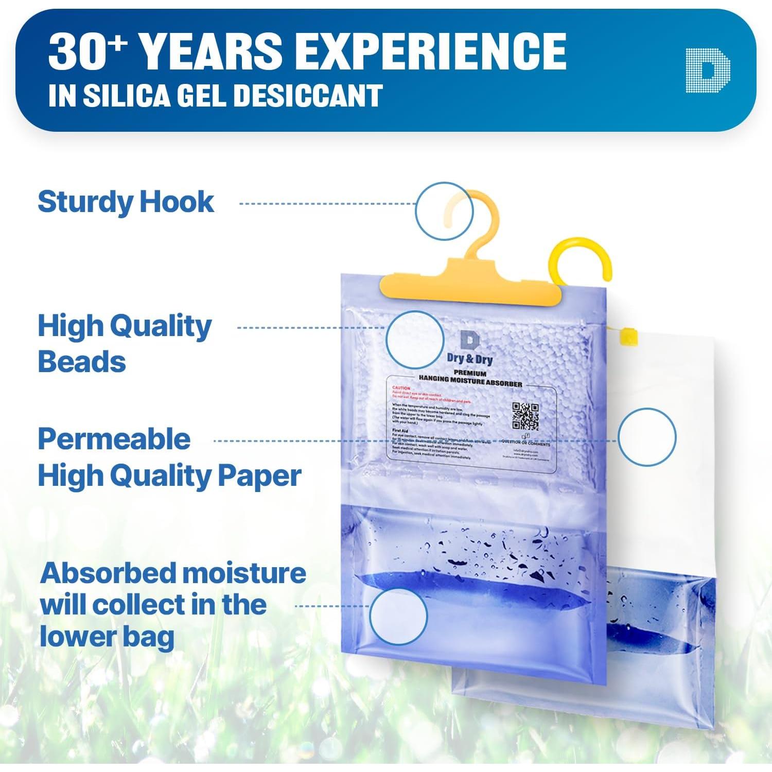 Absorbentes de Humedad Seco & Seco 6 Paquetes 198g para Hogar