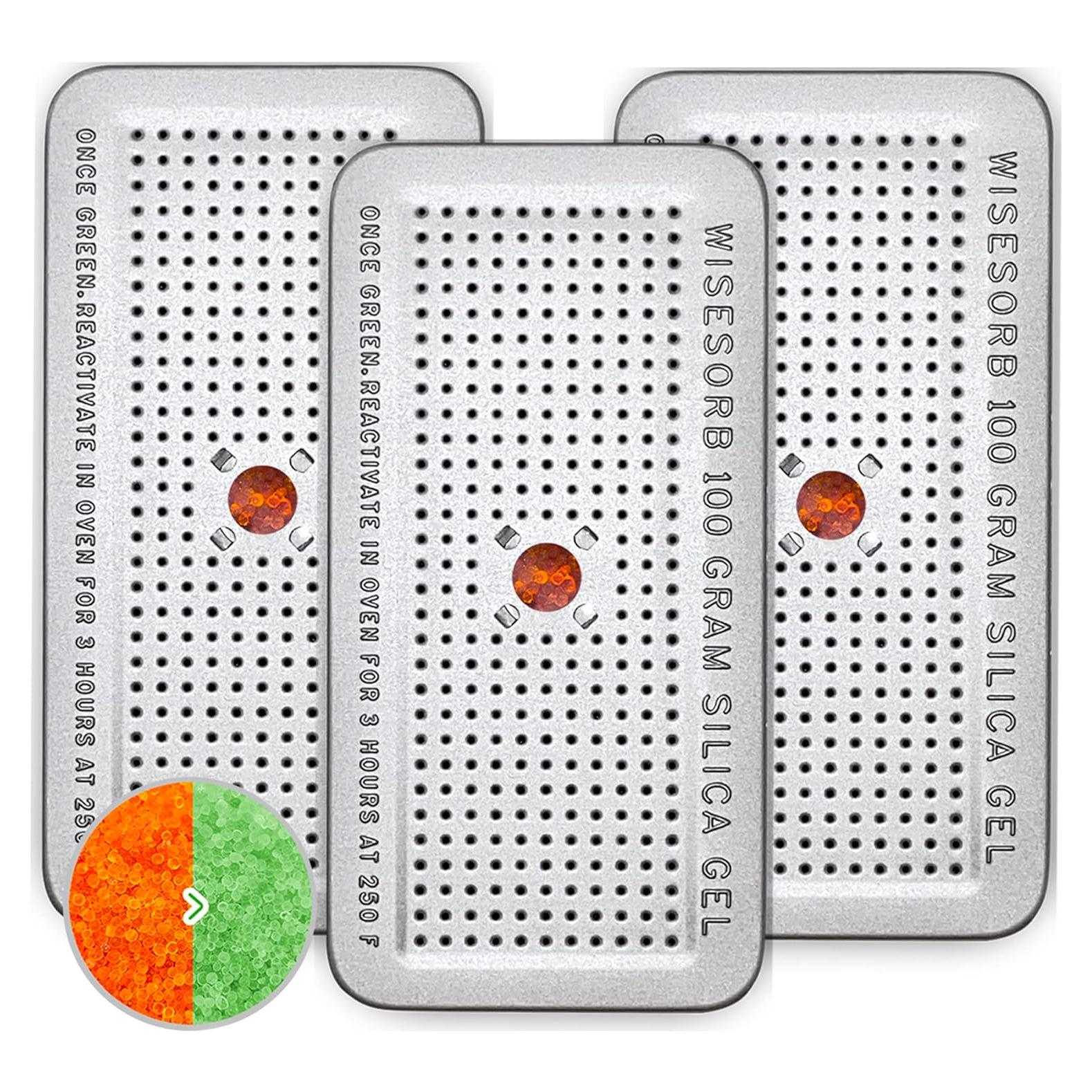 Canister Gel de Silica 100g Wisesorbent 3 Paquetes Reutilizables