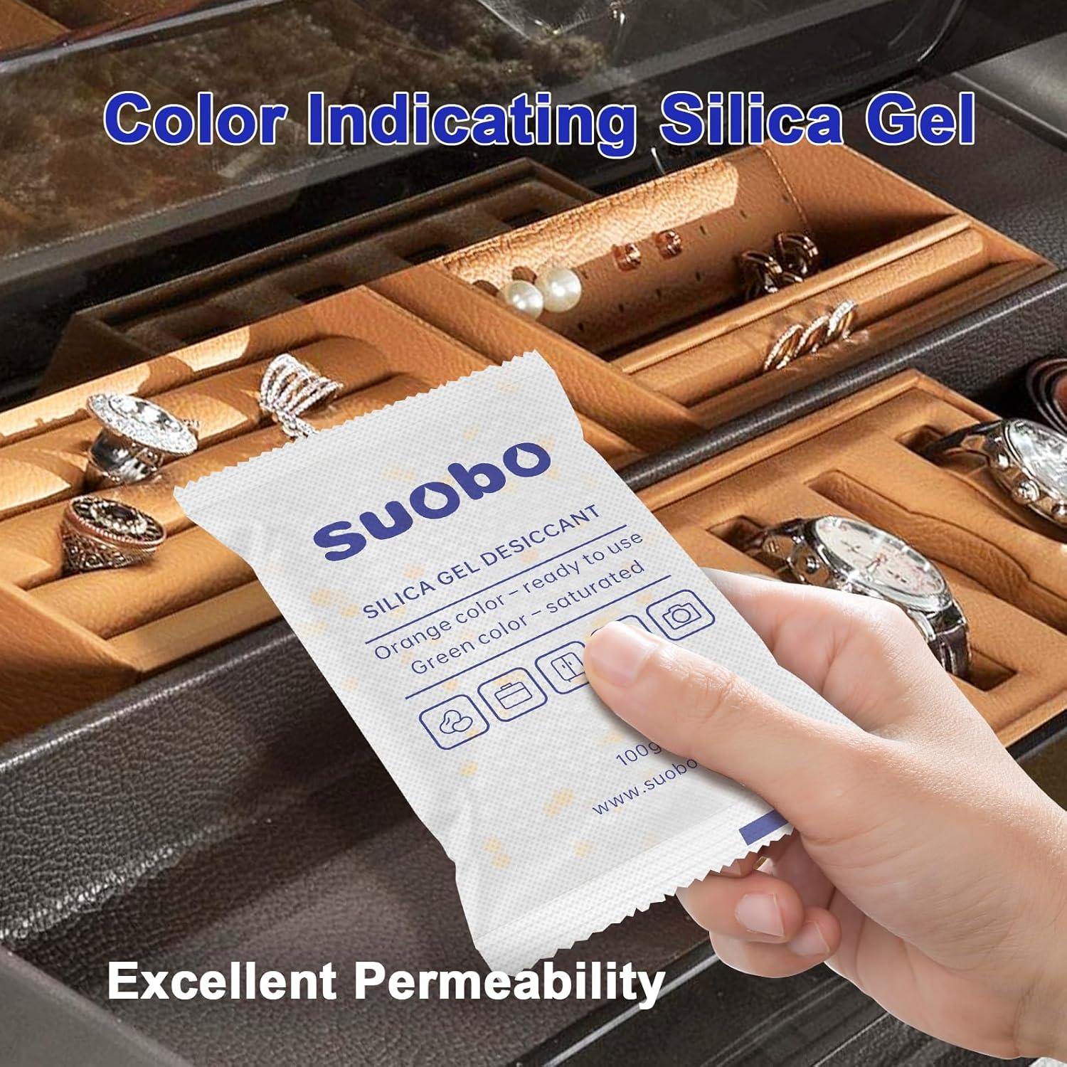 Paquetes de Gel de Sílice Suobo 100g - 20 Unidades Deshidratantes