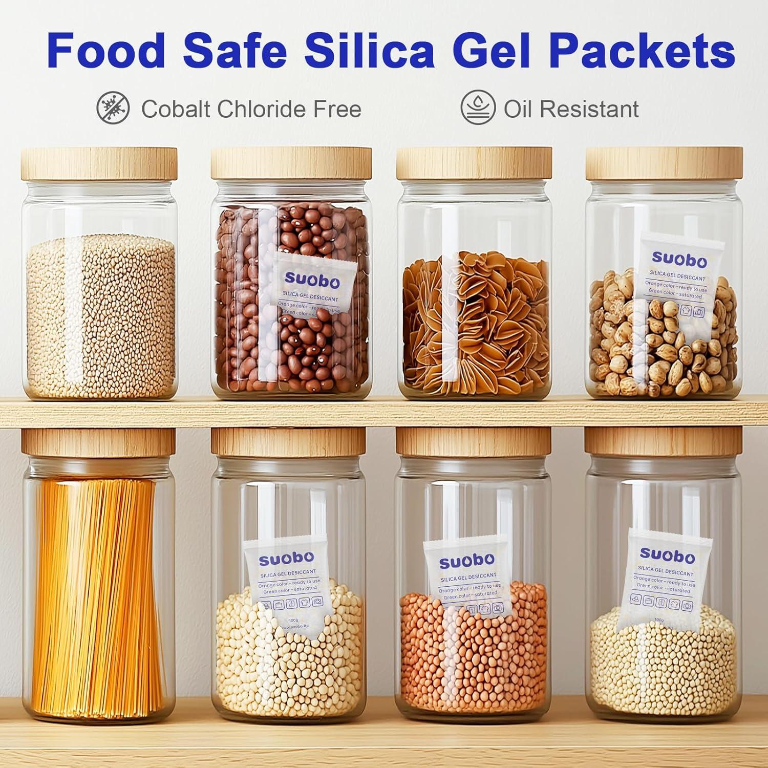 Paquetes de Gel de Sílice Suobo 100g - 20 Unidades Deshidratantes