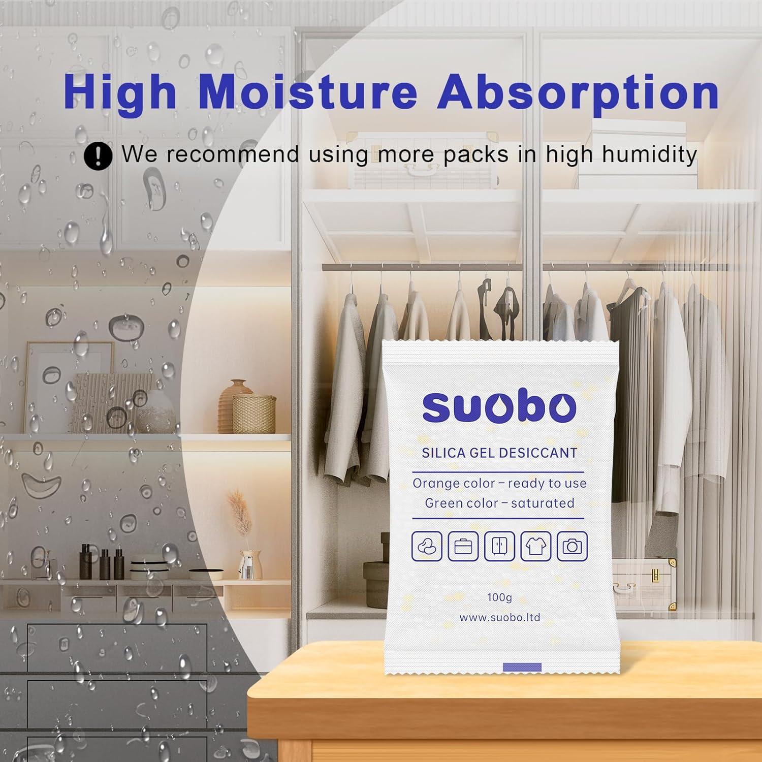 Paquetes de Gel de Sílice Suobo 100g - 20 Unidades Deshidratantes