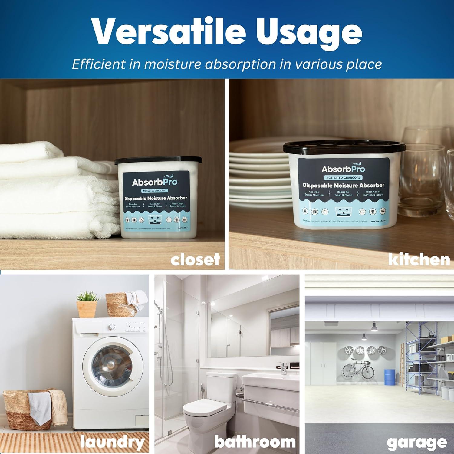 Absorbente de Humedad Carbón Activado AbsorbPro - 3 Tubos 510 g