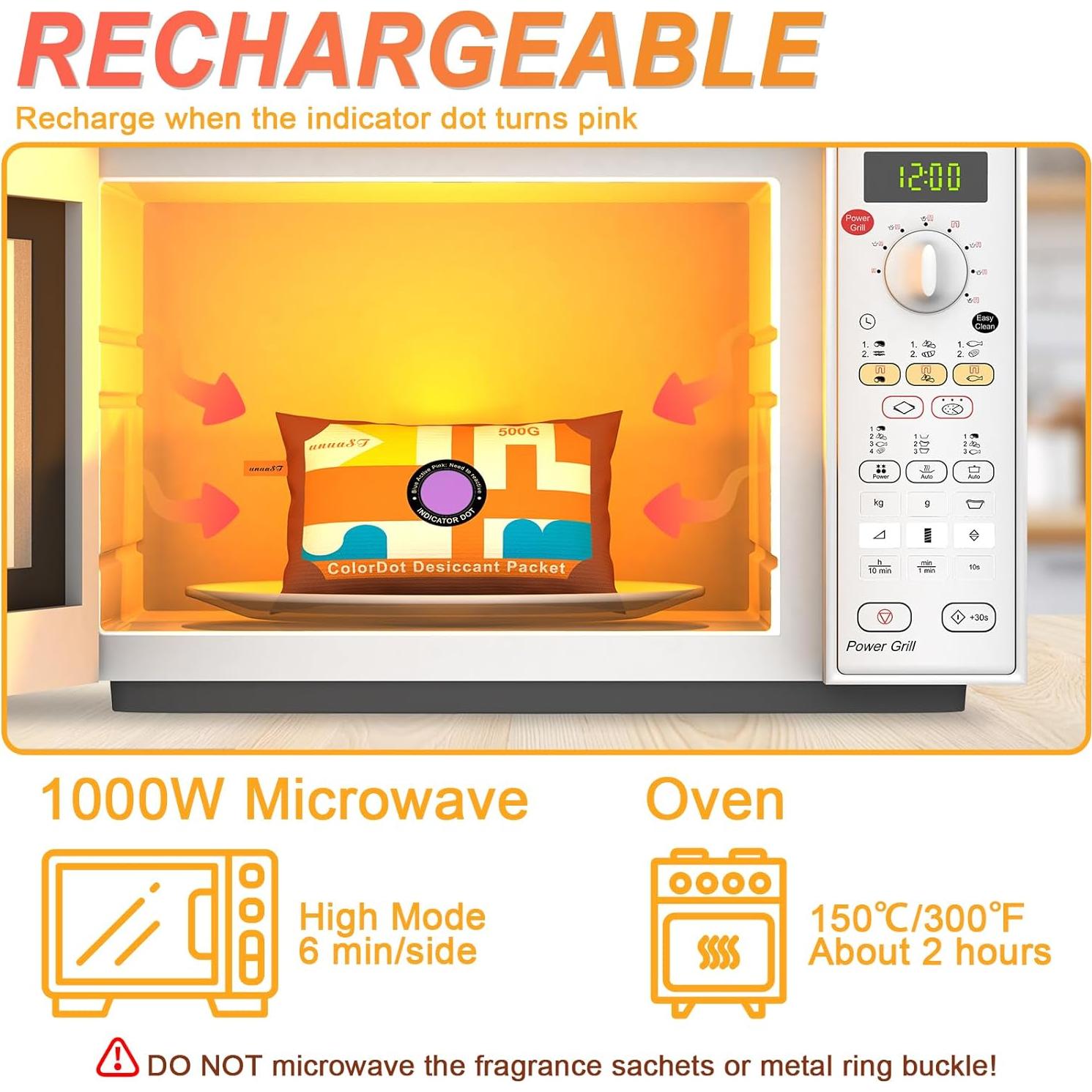 4 Paquetes de Deshidratante unuaST 500g Gel de Silica Recargable