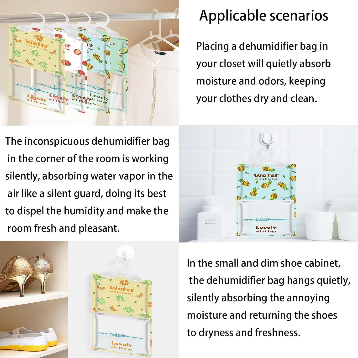 8 Bolsas Deshumidificadoras Colgantes 160g - 4 Colores