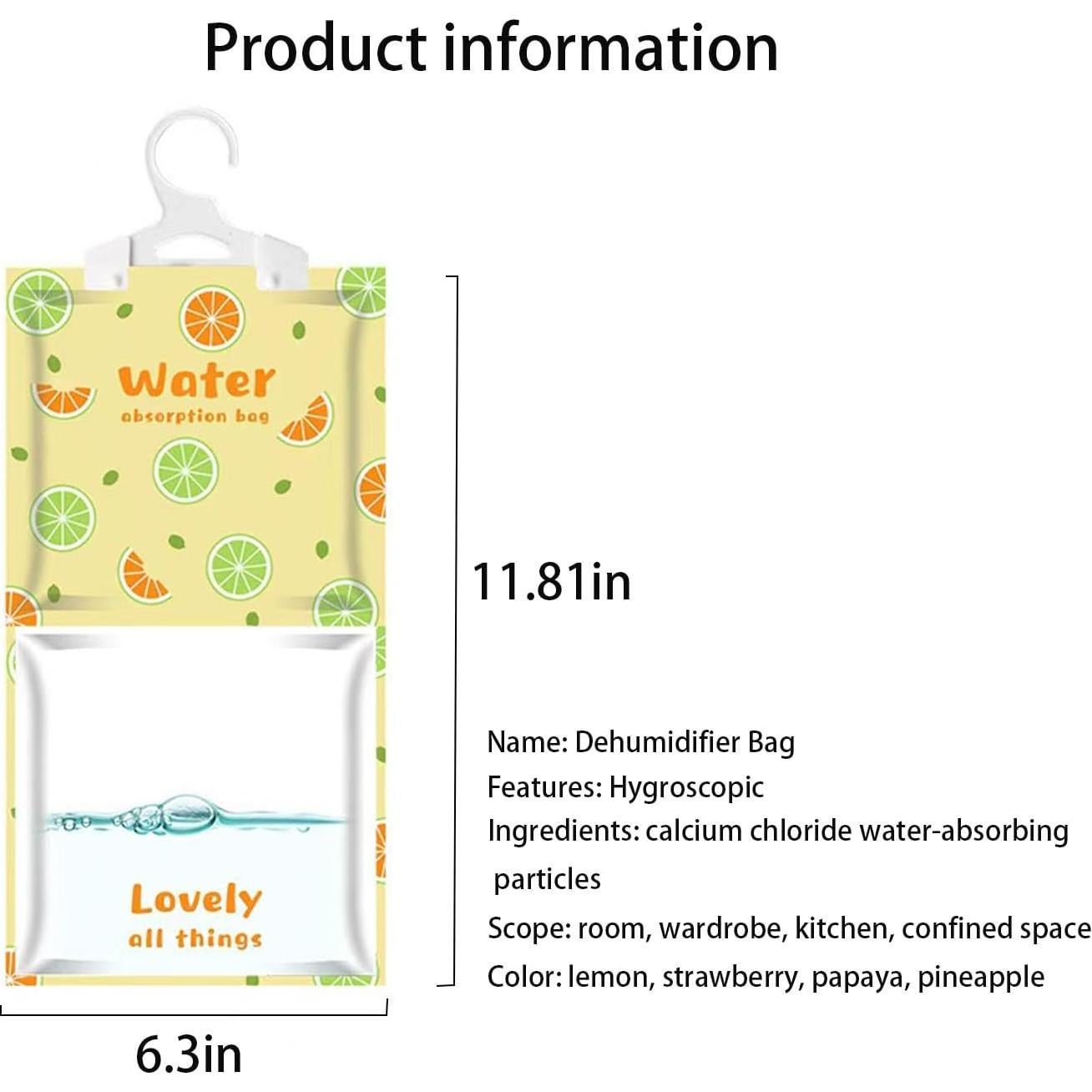 8 Bolsas Deshumidificadoras Colgantes 160g - 4 Colores