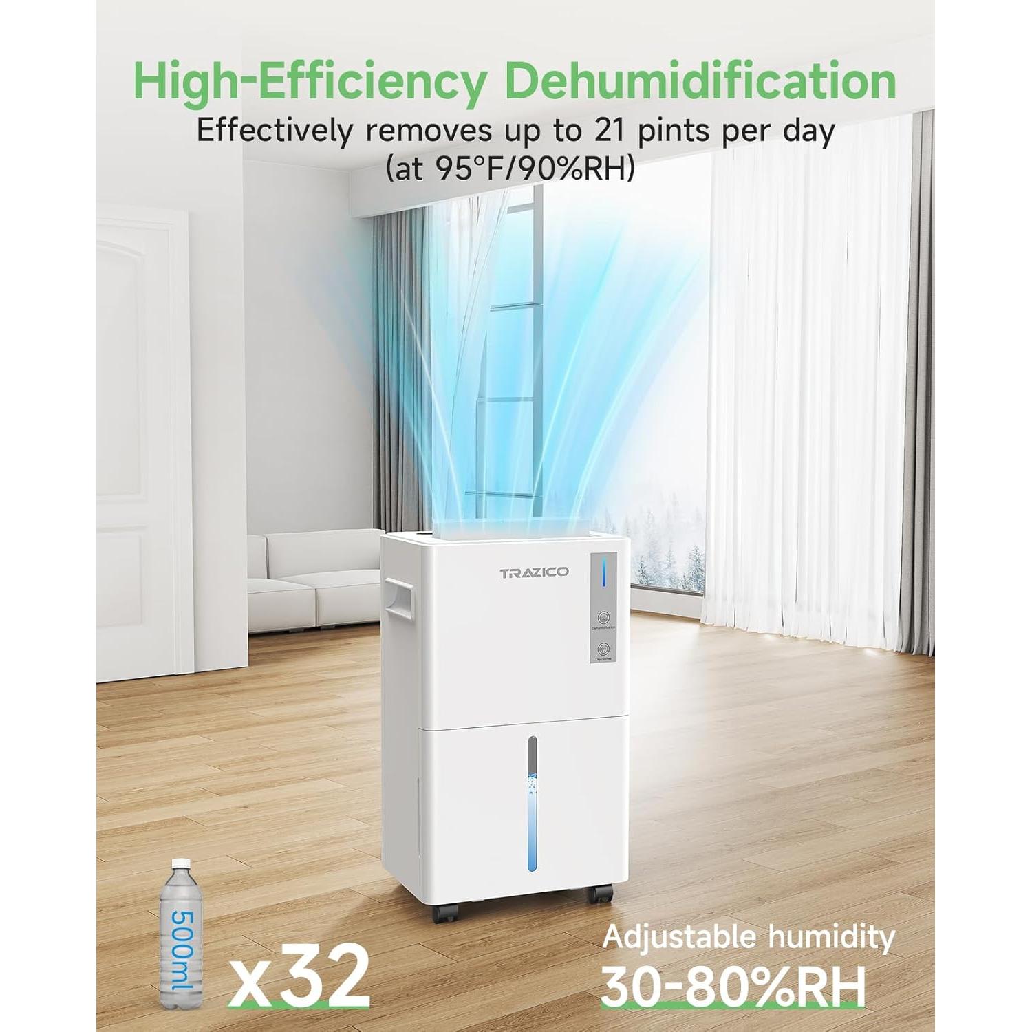 Deshumidificador Trazico TZ02 21 Pints 120W Blanco para 139m²