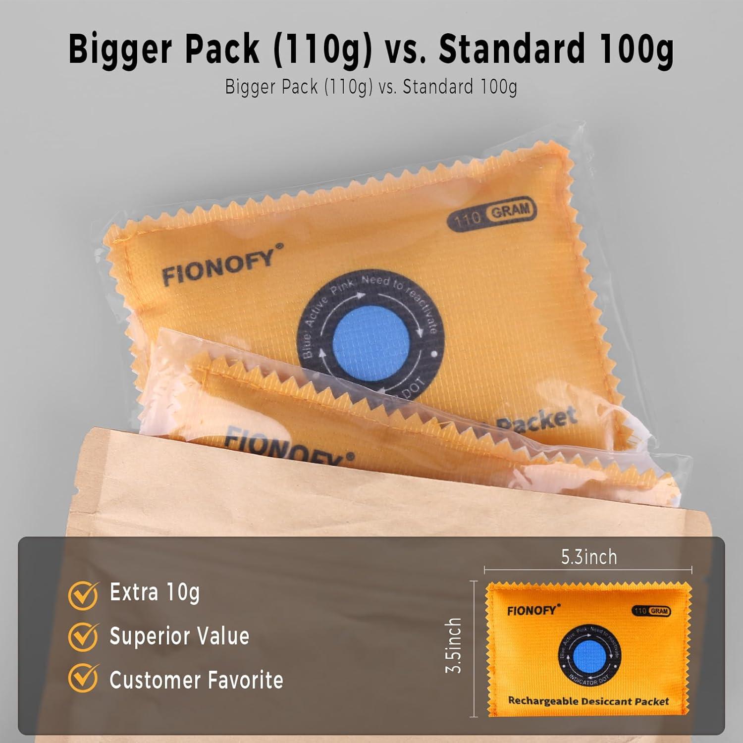 Paquetes Deshidratantes Reutilizables FIONOFY 110g - Absorbentes de Humedad