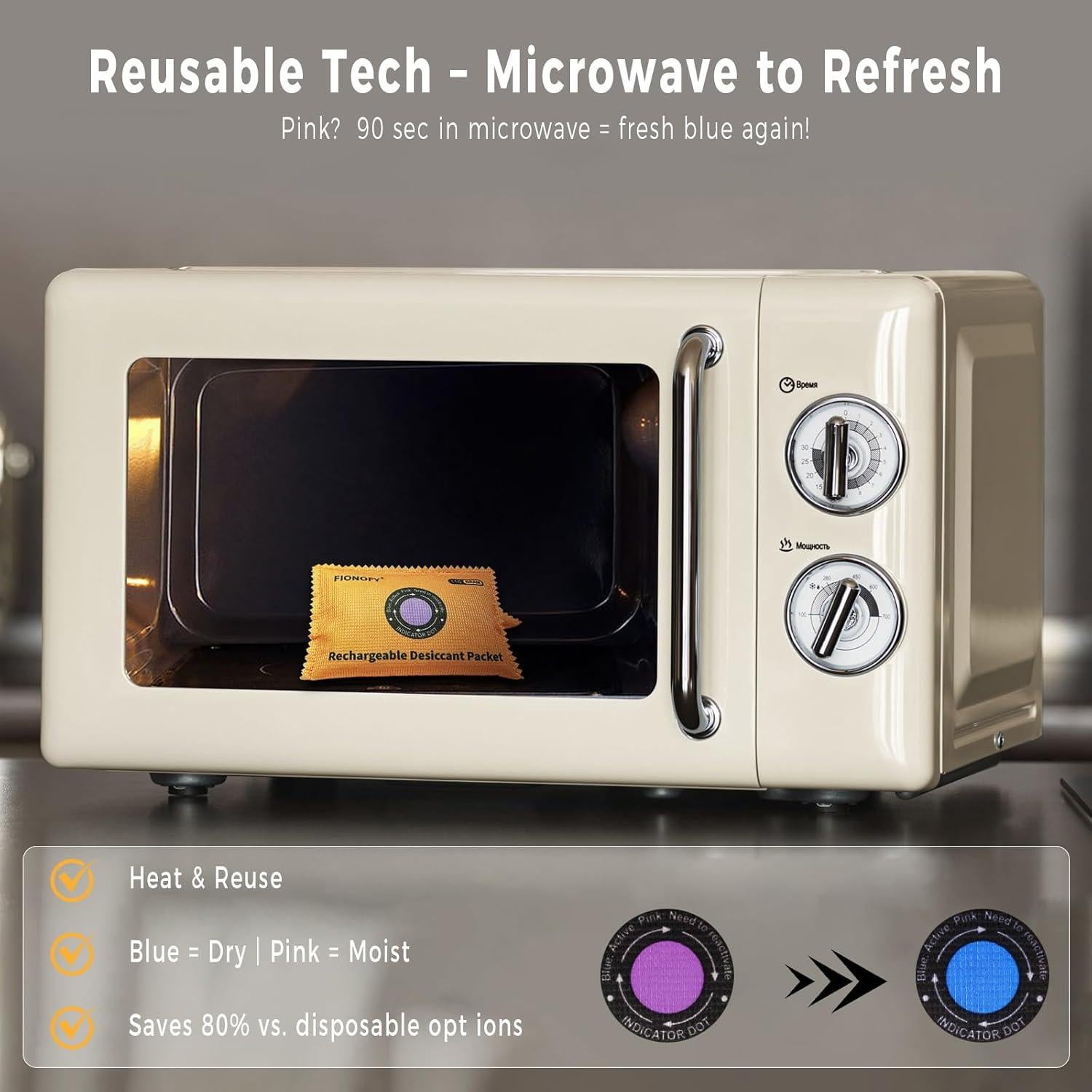 Paquetes Deshidratantes Reutilizables FIONOFY 110g - Absorbentes de Humedad