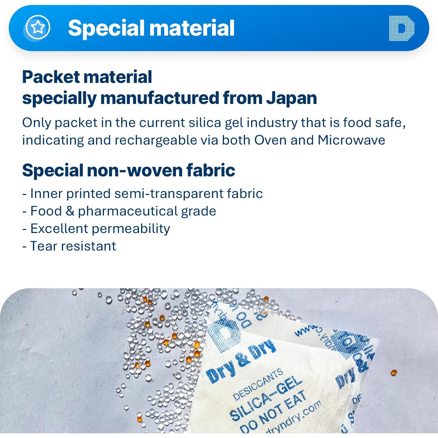 Paquete de Gel de Silica 50g Dry & Dry - 12 Paquetes Recargables