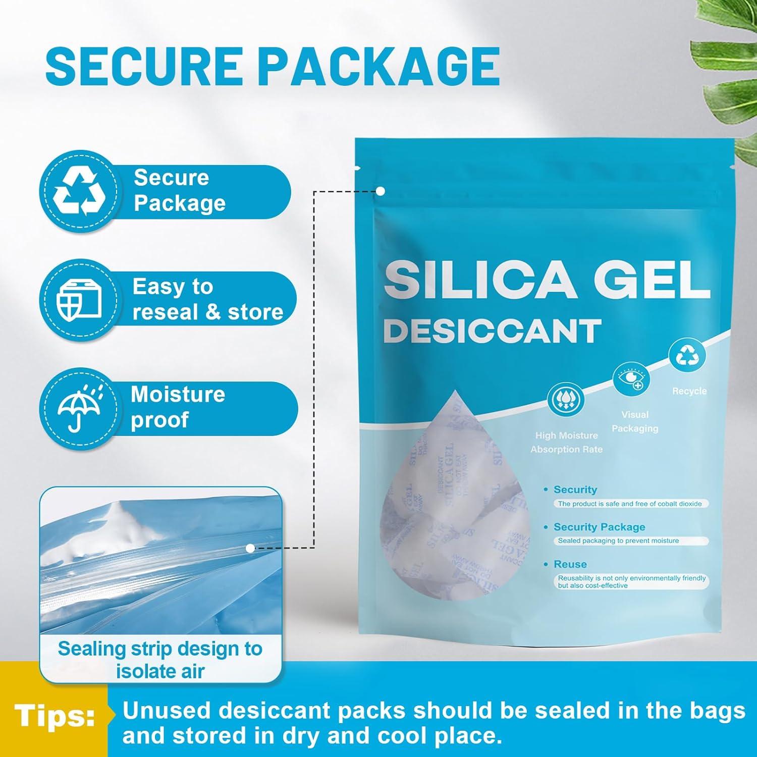 Paquetes de Gel de Sílice VOISEN 15 Pcs 50 Gramos Reutilizables